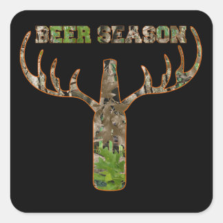 Sticker Carré Beer Season Hunting Season Venin For Hunter