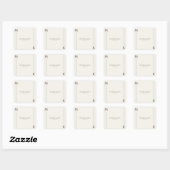 Sticker Carré Beige Brown simple ligne Mariage (Feuille)