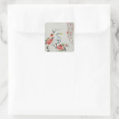 Sticker Carré bel oiseau de grue asiatique (Sac)