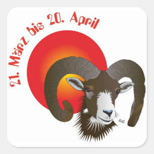 Sticker Carré Bélier - Symboles animaux