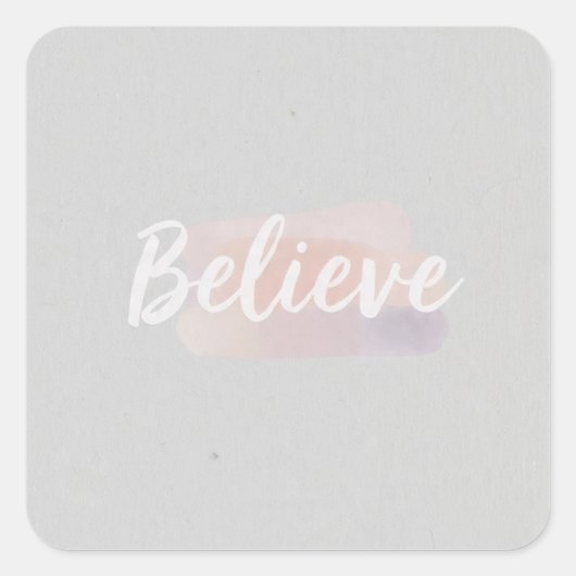 Sticker Carré Believe calligraphic text  (Devant)