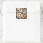Sticker Carré Belle Abeille De Jardin Avec Fleurs Protea (Sac)