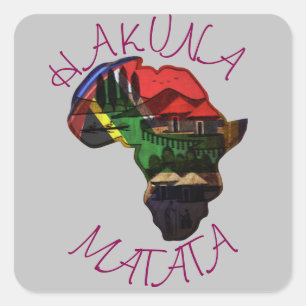 Sticker Carré Belle Afrique Hakuna Matata Personnaliser Produit