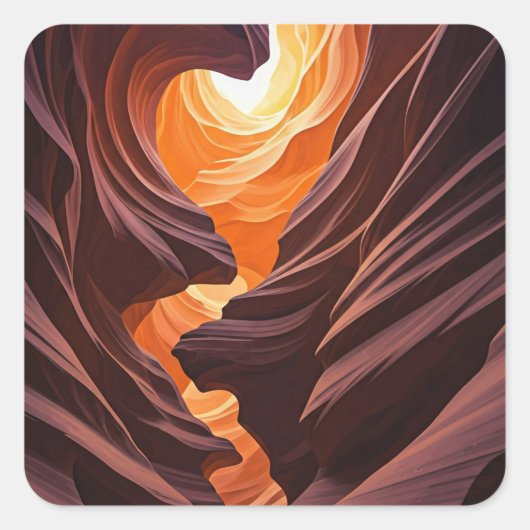 Sticker Carré Belle Antelope Canyon Nation Navajo (Devant)