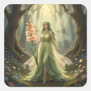 Sticker Carré Belle Août Peridot Fairy