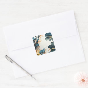 Sticker Carré Belle aquarelle fleurie