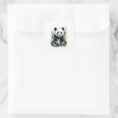 Sticker Carré Belle aquarelle Panda Bear (Sac)