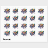 Sticker Carré Belle aquarelle pieuvre (Feuille)