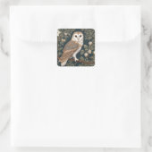 Sticker Carré Belle Barne Owl William Morris Inspiré (Sac)