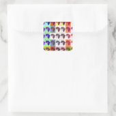 Sticker Carré Belle carte africaine À damiers Pap art ethnique (Sac)