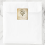 Sticker Carré belle collants de mariage vintage (Sac)