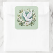Sticker Carré Belle colombe blanche (Sac)