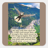 Sticker Carré Belle Écriture d'aigle Isaïe 40:31 (Devant)