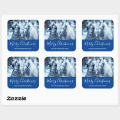 Sticker Carré Belle équipe Cheval hiver Photo Noël (Feuille)