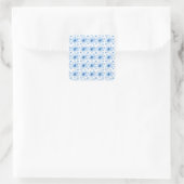 Sticker Carré Belle Fleur Bleue Motif sans couture (Sac)