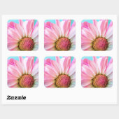 Sticker Carré Belle Fleur rose Gros plan Photo (Feuille)