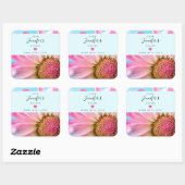 Sticker Carré Belle Fleur rose Gros plan Photo Kitchen Squar (Feuille)