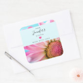 Sticker Carré Belle Fleur rose Gros plan Photo Kitchen Squar (Enveloppe)