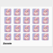 Sticker Carré Belle Gnome rose Parkly (Feuille)