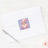 Sticker Carré Belle Gnome rose Parkly (Enveloppe)