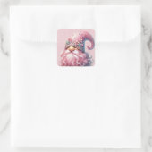Sticker Carré Belle Gnome rose Parkly (Sac)