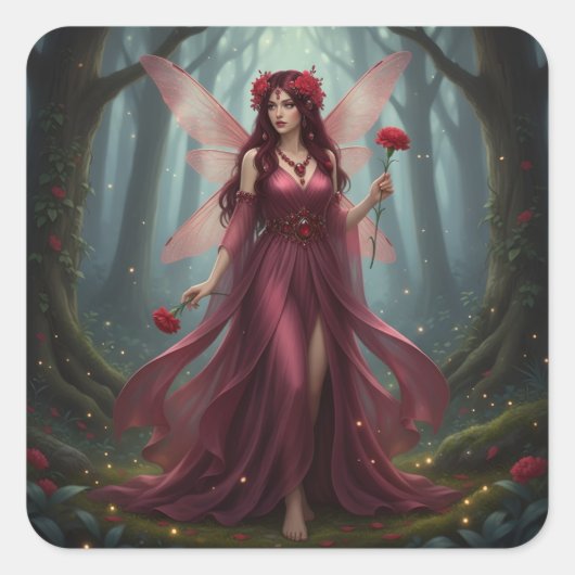 Sticker Carré Belle Janvier Garnet Fairy (Devant)