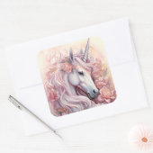 Sticker Carré Belle licorne (Enveloppe)