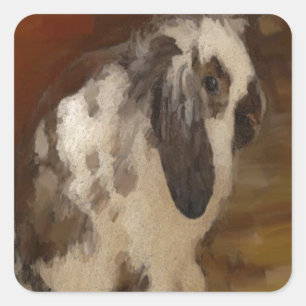 Sticker Carré Belle Lopée de bébé avec lapin/kit