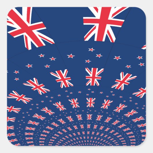 Sticker Carré Belle Nouvelle-Zélande Drapeau Art Design (Devant)