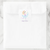 Sticker Carré Belle petite fille de gingembre ballerine (Sac)
