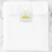 Sticker Carré Belle Plongée Sous-Marine Jaune Anniversaire (Sac)