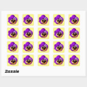 Sticker Carré Belle sansy violet (Feuille)