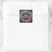 Sticker Carré Belle Sorcière pentacle2 (Sac)