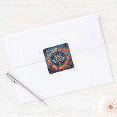 Sticker Carré Belle Sorcière pentacle2 (Enveloppe)