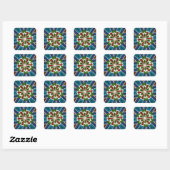 Sticker Carré Belle Tendance asiatique Textile Design Art (Feuille)