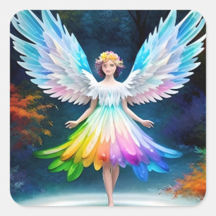 Sticker Carré Belles ailes Angel Art-35444