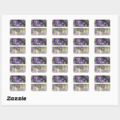 Sticker Carré Belles Fleurs De Wisteria En Aquarelle (Feuille)