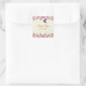 Sticker Carré Belles fleurs et Merci colibri (Sac)