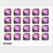 Sticker Carré Belles pivoines roses (Feuille)