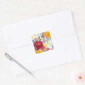Sticker Carré Belles Roses (Enveloppe)