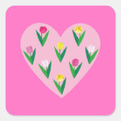 Sticker Carré Belles tulipes. (Devant)