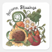Sticker Carré Bénédictions d'automne récolte d'automne (Devant)