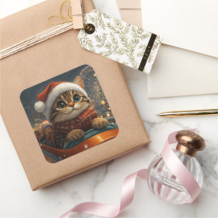 Sticker Carré Bengale Roller Dessous de verre Noël