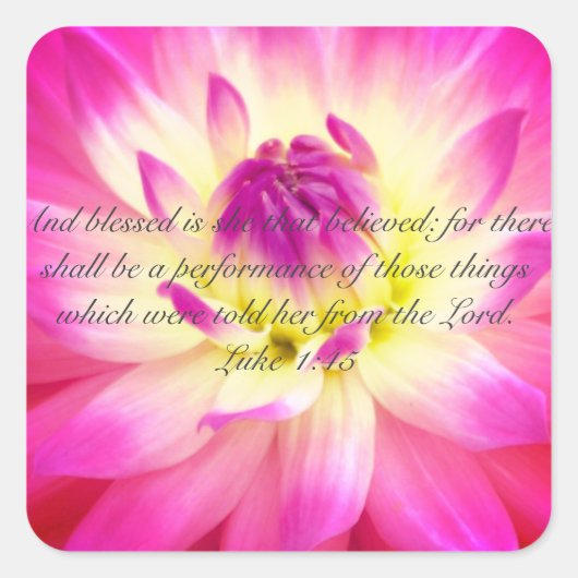 Sticker Carré Béni Est Celle Qui Croyait (Devant)