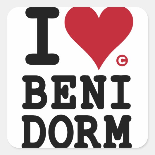 Sticker Carré BENIDORM Holidays I LOVE BENIDORM (Devant)