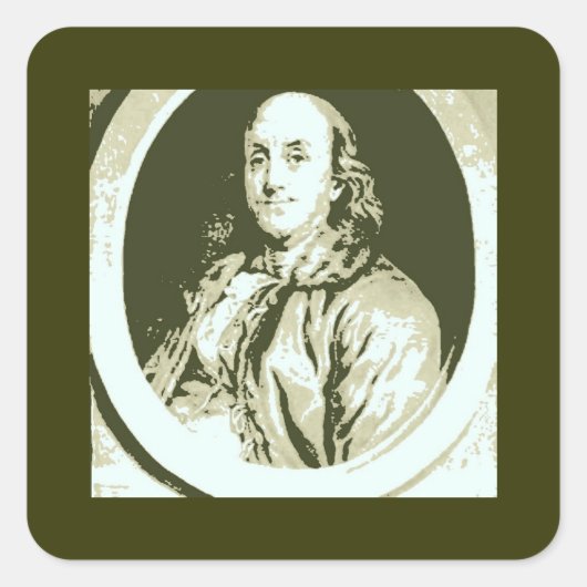 Sticker Carré Benjamin Franklin (Devant)