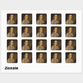 Sticker Carré Benjamin Franklin par Joseph Siffred Duplessis (Feuille)