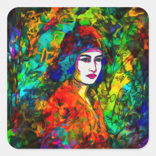 Sticker Carré Beret rouge