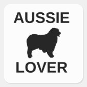 Sticker Carré berger australien aussie amant (Devant)