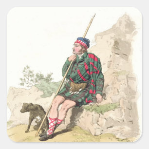 Sticker Carré Berger des montagnes, de 'costume de Great Britain